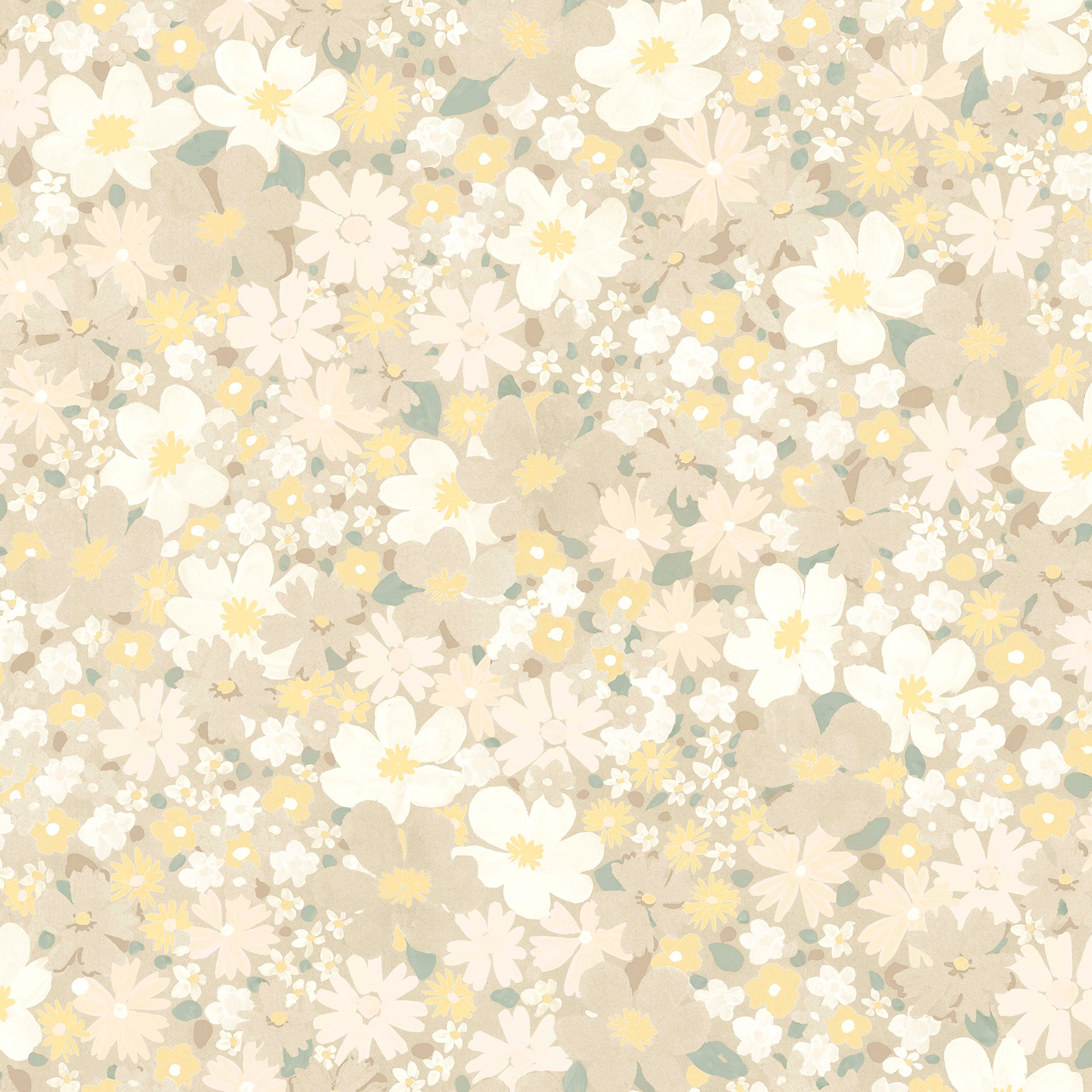 Wildflower Impressions Peel and Stick Wallpaper RoomMates Roll Yellow 