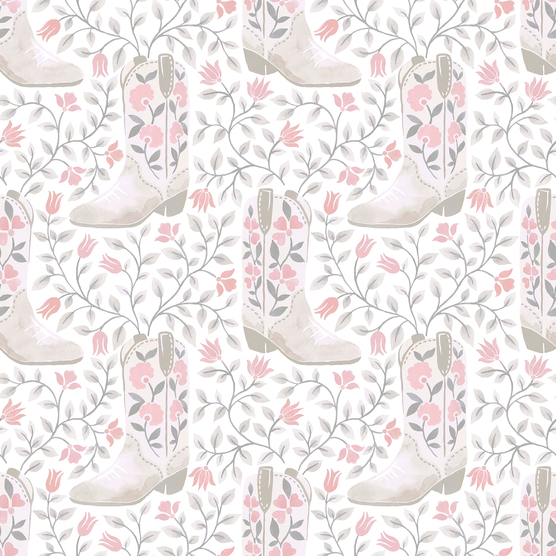 Cowgirl Like Me Peel & Stick Wallpaper Peel and Stick Wallpaper RoomMates Roll Pink 