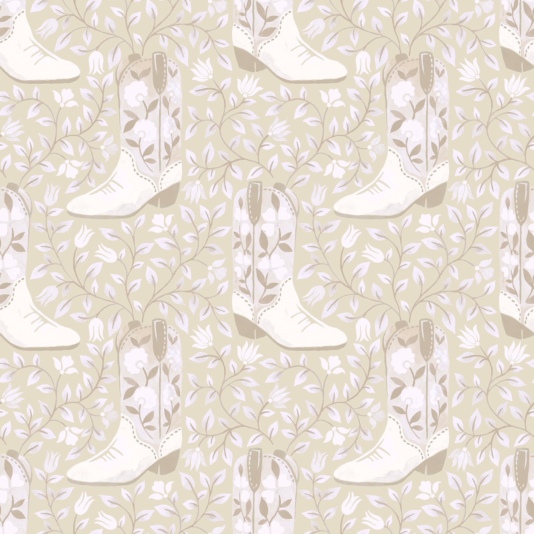 Cowgirl Like Me Peel & Stick Wallpaper Peel and Stick Wallpaper RoomMates Roll Beige 