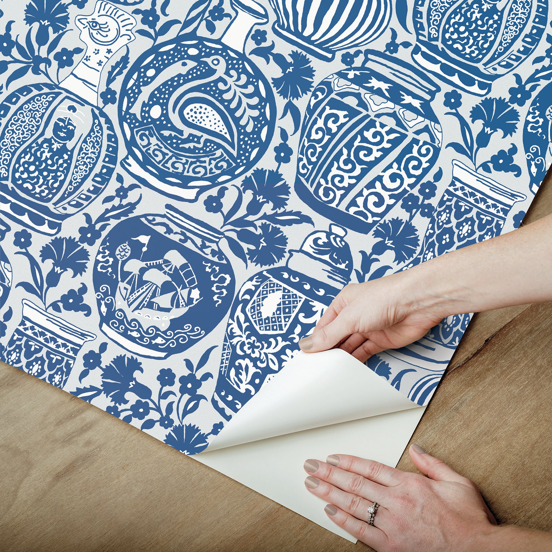 Delft Pottery Peel & Stick Wallpaper Peel and Stick Wallpaper RoomMates