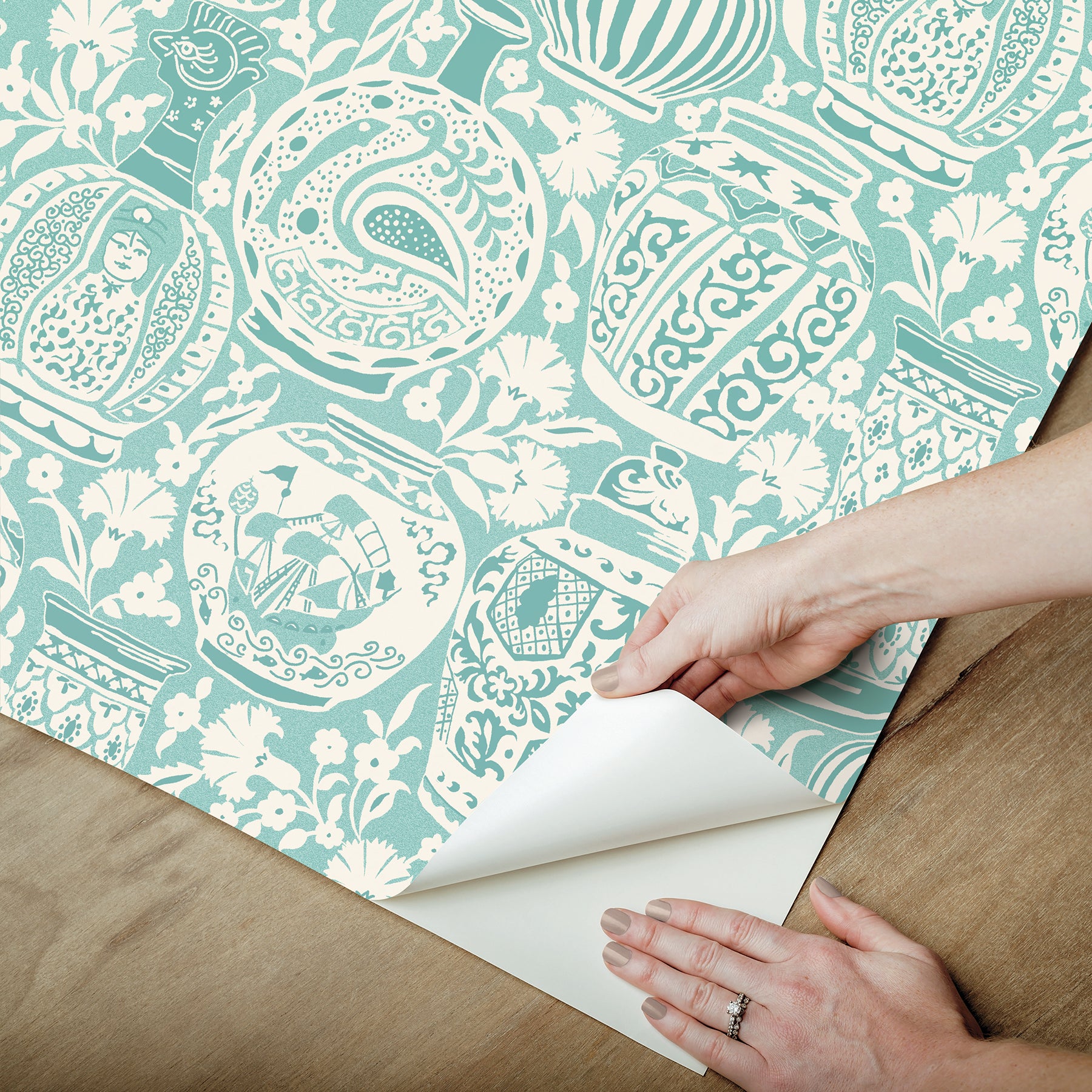 Delft Pottery Peel & Stick Wallpaper Peel and Stick Wallpaper RoomMates