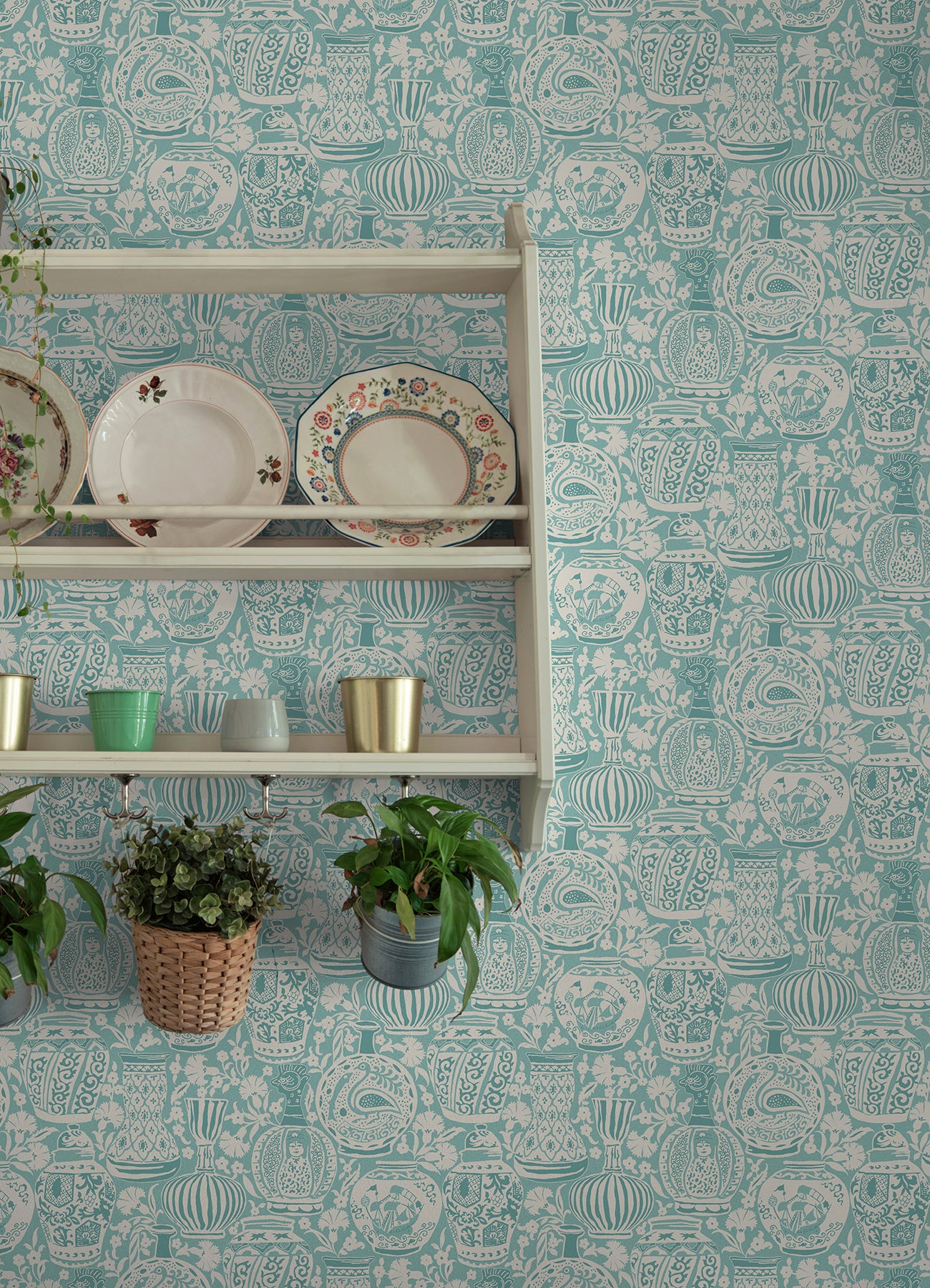 Delft Pottery Peel & Stick Wallpaper Peel and Stick Wallpaper RoomMates
