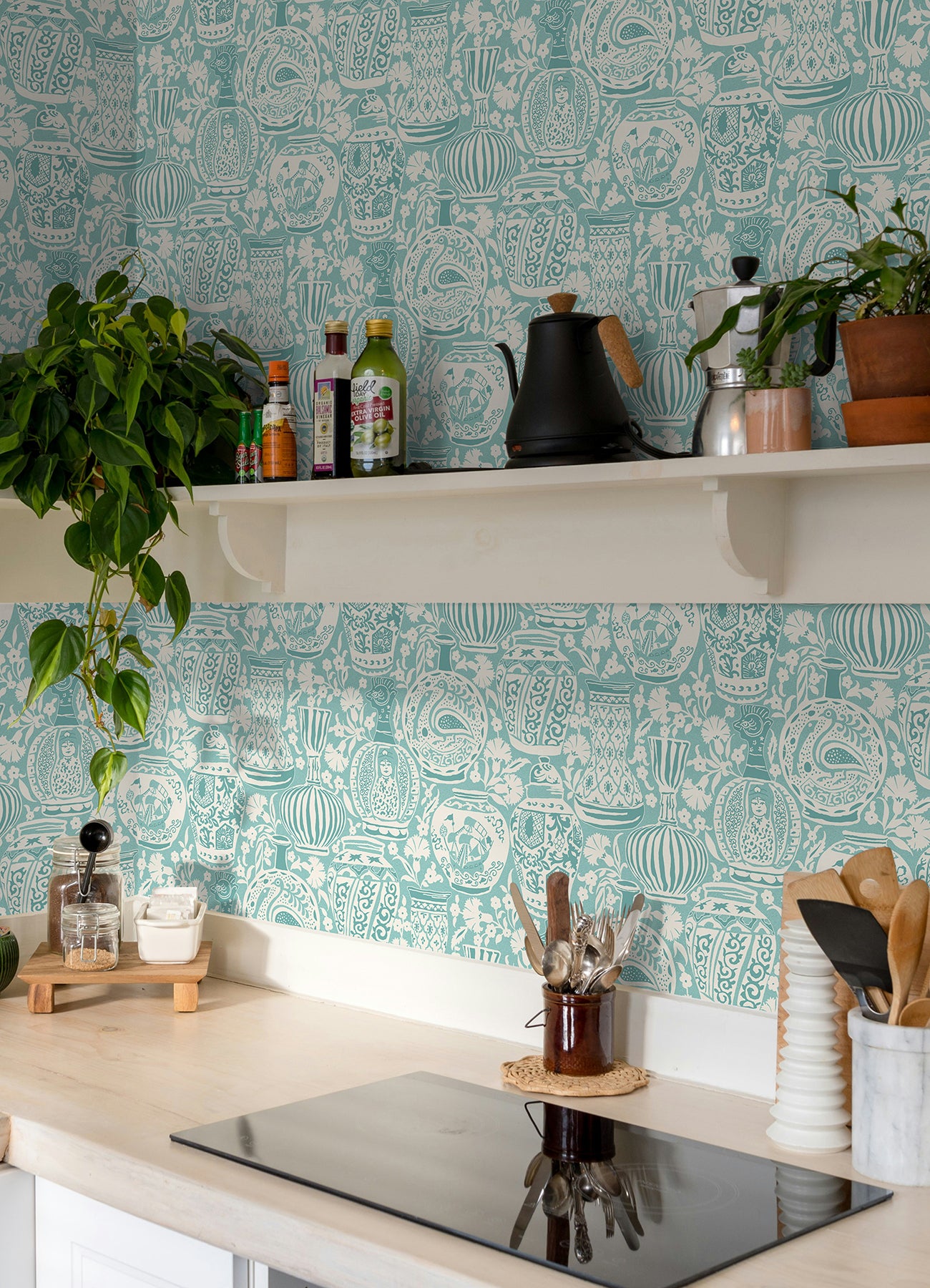 Delft Pottery Peel & Stick Wallpaper Peel and Stick Wallpaper RoomMates