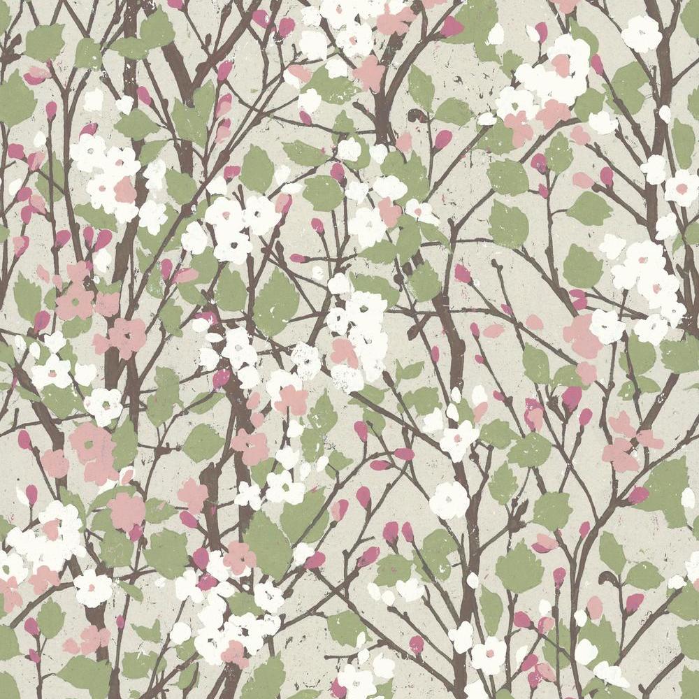 Willow Branch Peel and Stick Wallpaper Peel and Stick Wallpaper RoomMates Roll Beige 