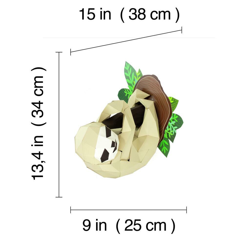 Sloth and Branch Paper Animal Head Trophy Animal Trophy Heads RoomMates   