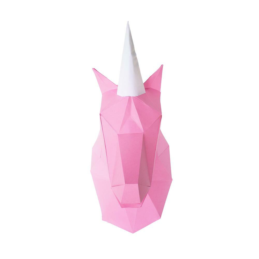 Pink Unicorn Paper Animal Head Trophy Animal Trophy Heads RoomMates   