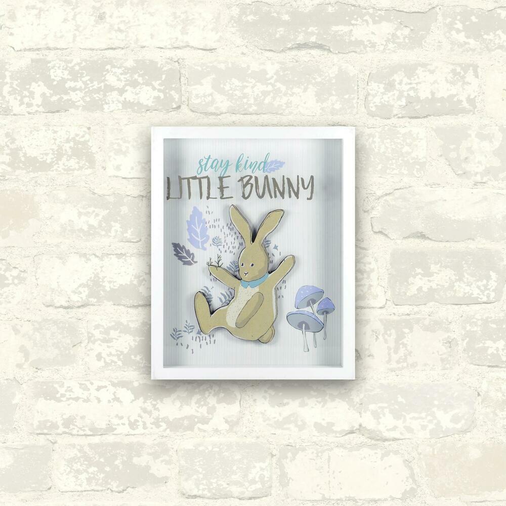 Patina Vie Stay Kind Little Bunny Shadowbox Framed Art RoomMates   