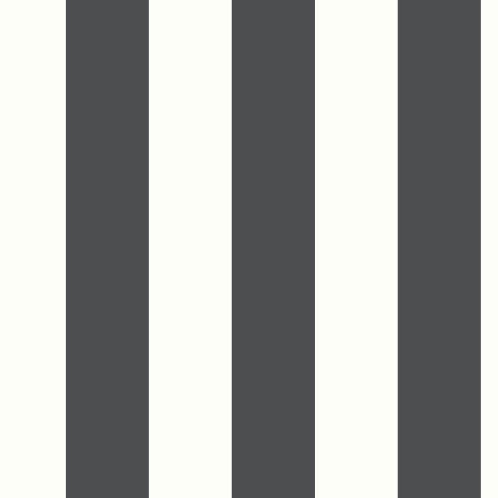 Awning Stripe Peel and Stick Wallpaper Peel and Stick Wallpaper RoomMates Roll Black 