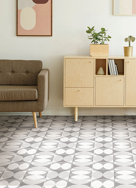 Grey Norma Peel and Stick Floor Tiles Peel and Stick Floor Tiles FloorPops   