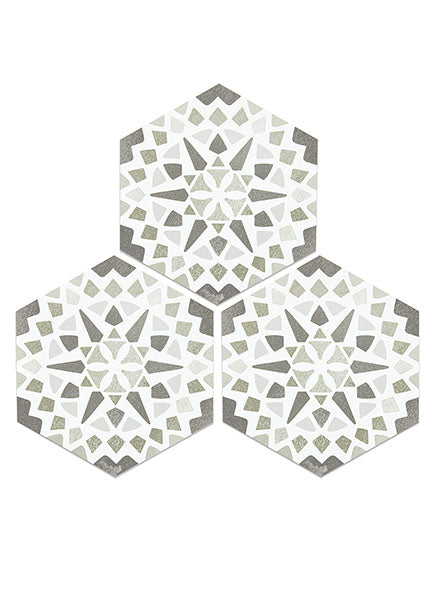 Ribera Peel and Stick Hexagon Floor Tiles Peel and Stick Floor Tiles FloorPops   