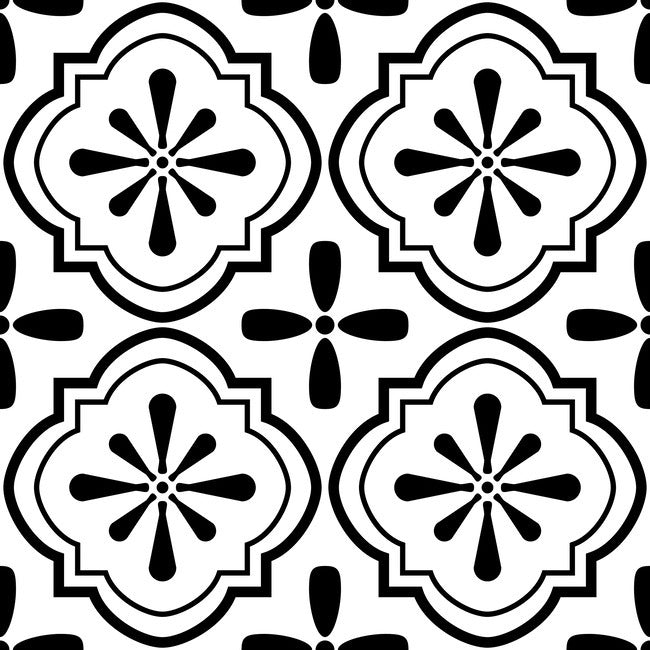 Cosmos Peel And Stick Floor Tile Peel and Stick Floor Tiles RoomMates Black & White  