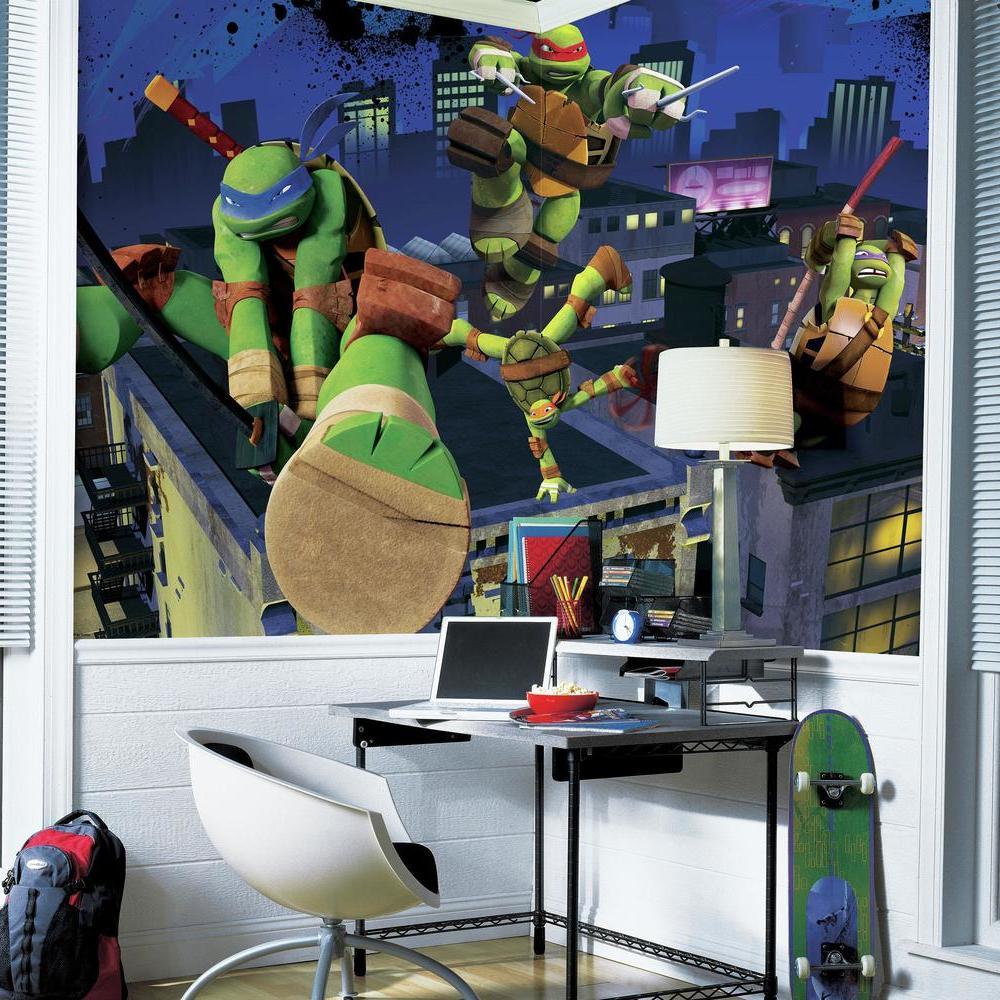 Teenage Mutant Ninja Turtles XL Spray and Stick Wallpaper Mural Wall Murals RoomMates   