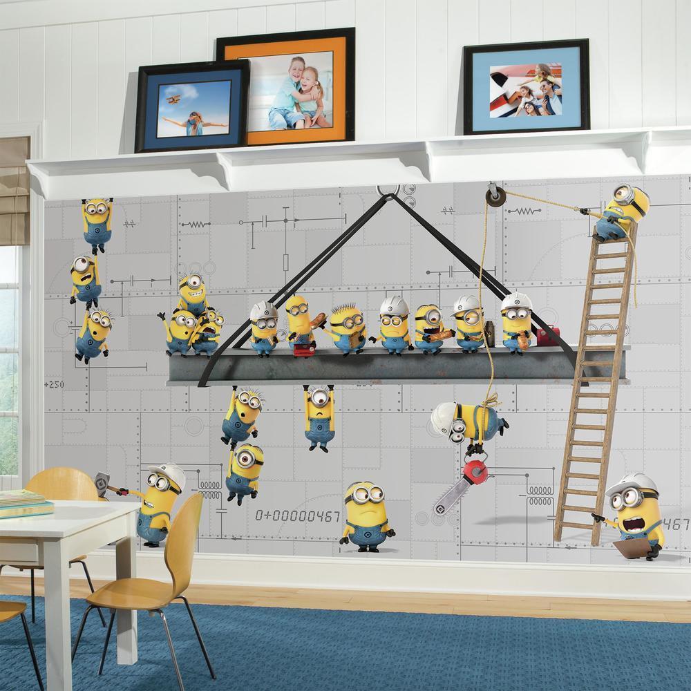 Minions At Work XL Spray and Stick Wallpaper Mural Wall Murals RoomMates   