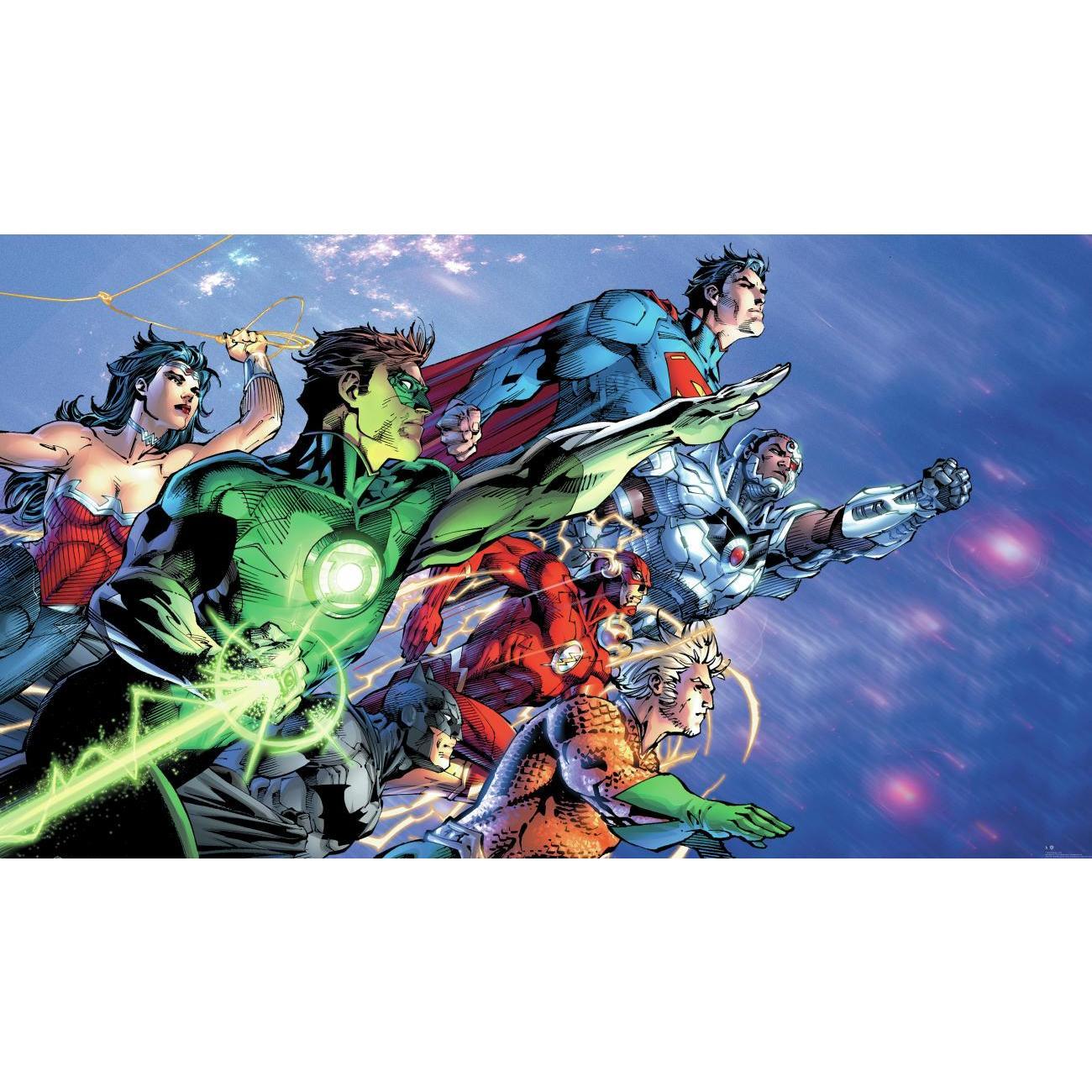 Justice League XL Spray and Stick Wallpaper Mural Wall Murals RoomMates Mural  