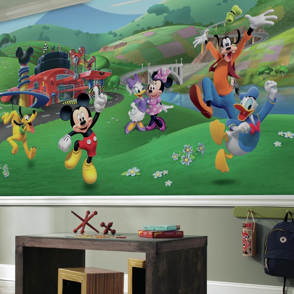 Mickey and Friends Roadster Racer XL Spray and Stick Wallpaper Mural Wall Murals RoomMates   