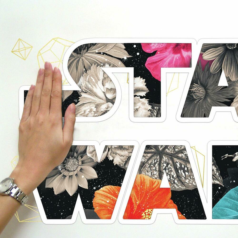 Star Wars Floral Logo Peel and Stick Wall Decals with Foil Wall Decals RoomMates   