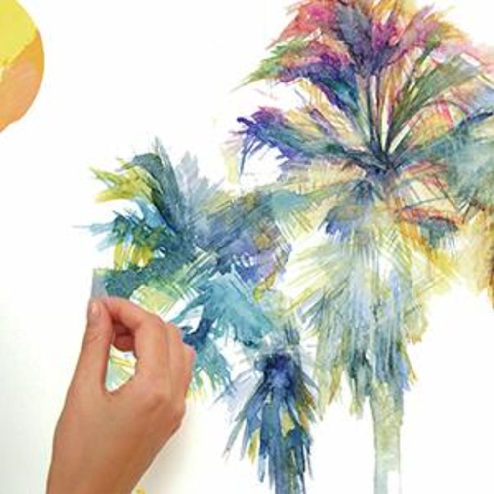 Watercolor Palm Tree Giant Wall Decals Wall Decals RoomMates   