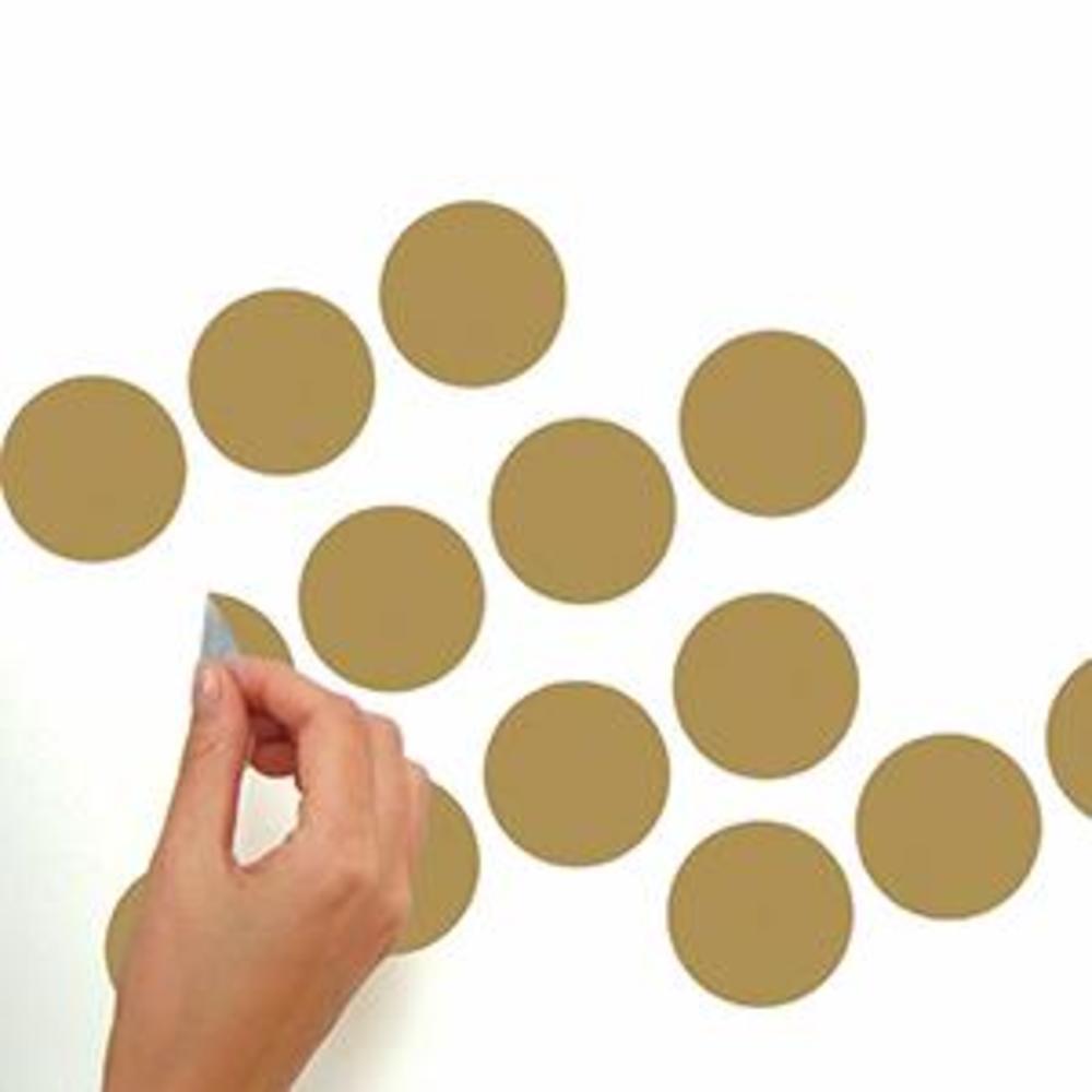 Gold Foil Confetti Dots Peel and Stick Wall Decals Wall Decals RoomMates   