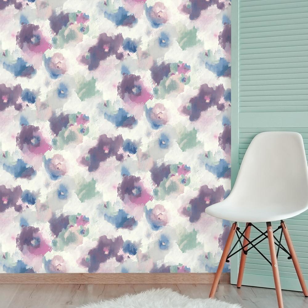 Impressionist Floral Peel and Stick Wallpaper Peel and Stick Wallpaper RoomMates   