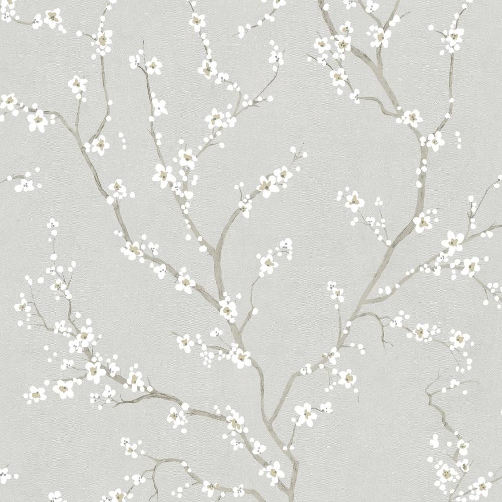 Cherry Blossom Peel and Stick Wallpaper Peel and Stick Wallpaper RoomMates Roll Neutral 