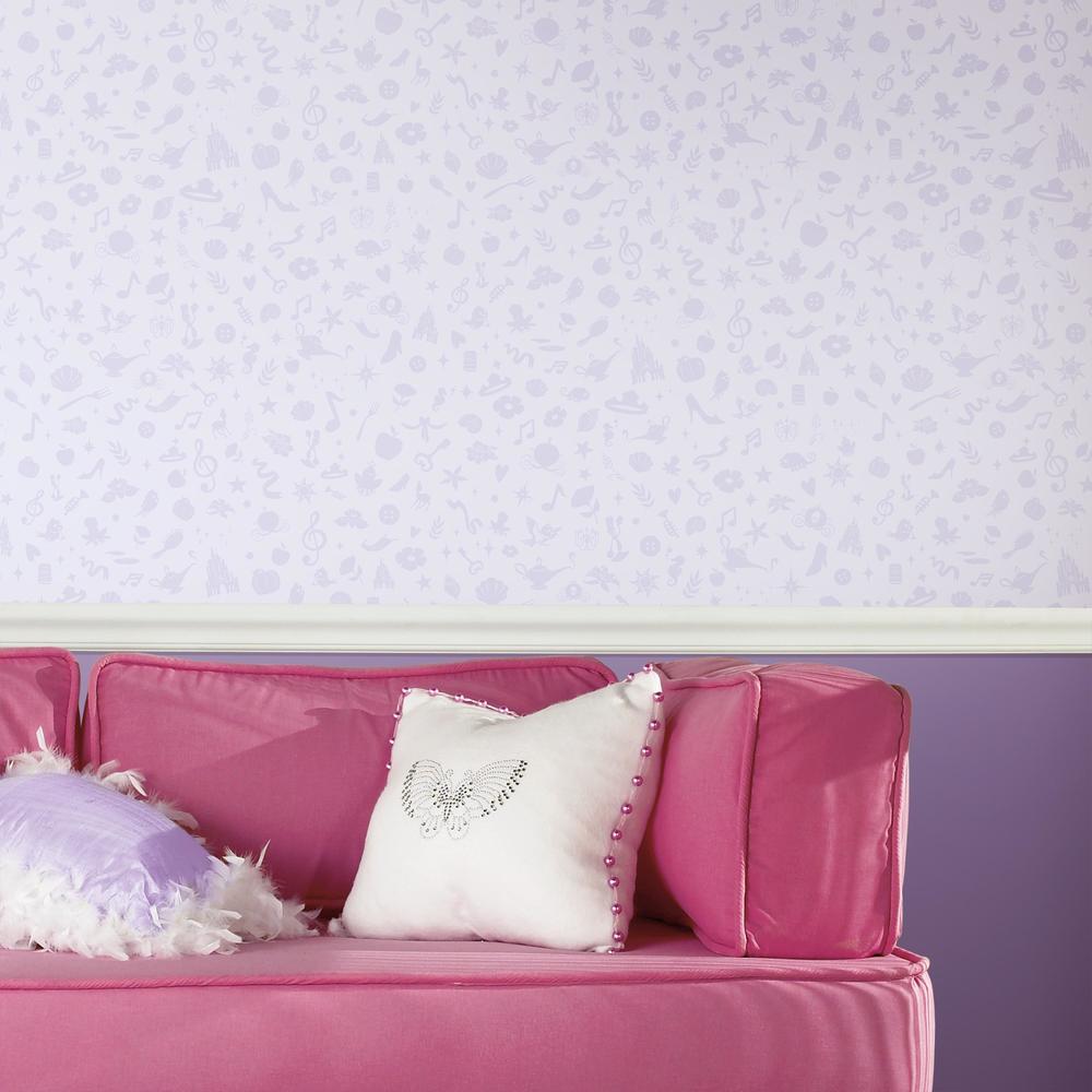 Disney Princess Icons Peel and Stick Wallpaper with Glitter Peel and Stick Wallpaper RoomMates   