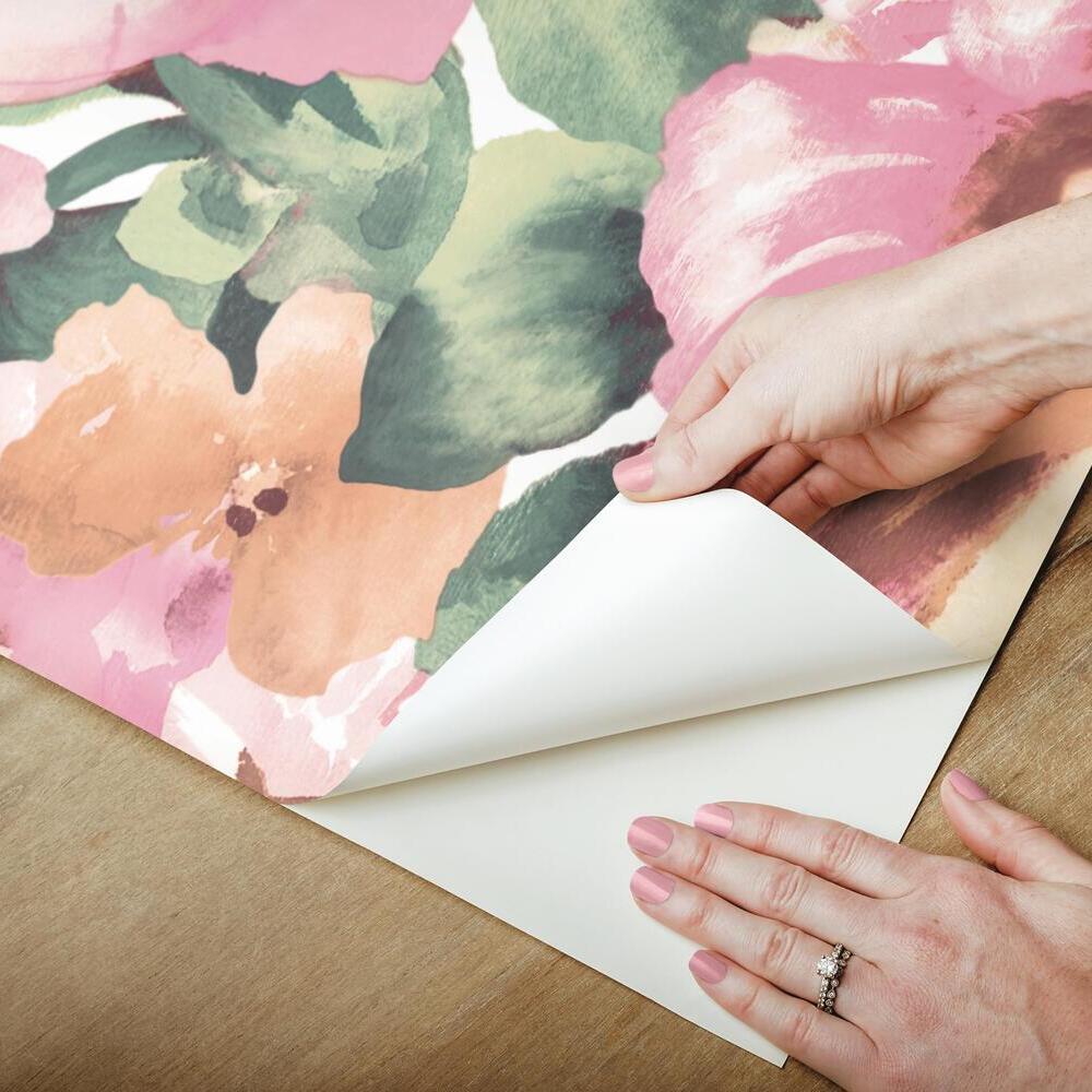 Watercolor Floral Peel and Stick Wallpaper Mural Wall Murals RoomMates   