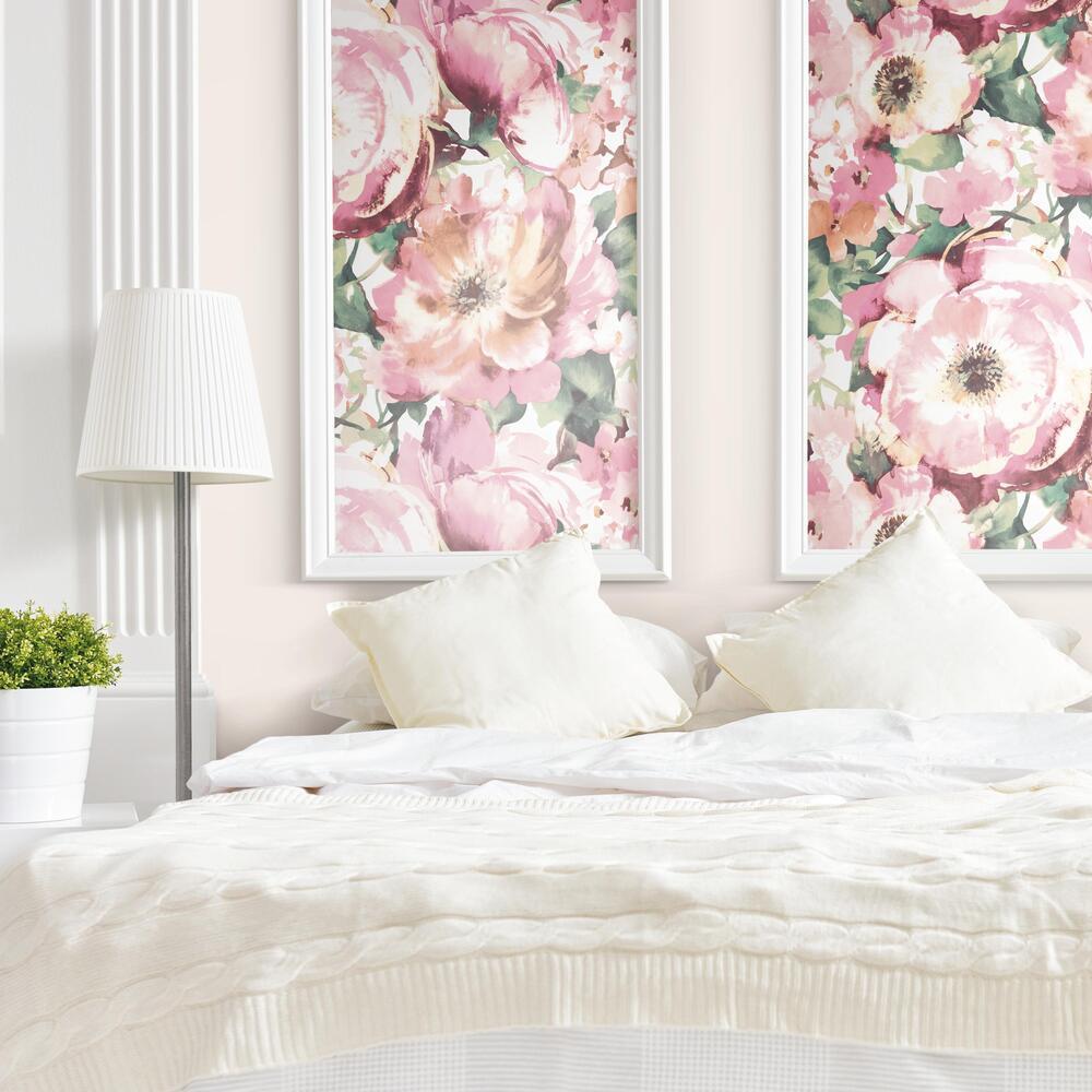 Watercolor Floral Peel and Stick Wallpaper Mural Wall Murals RoomMates   