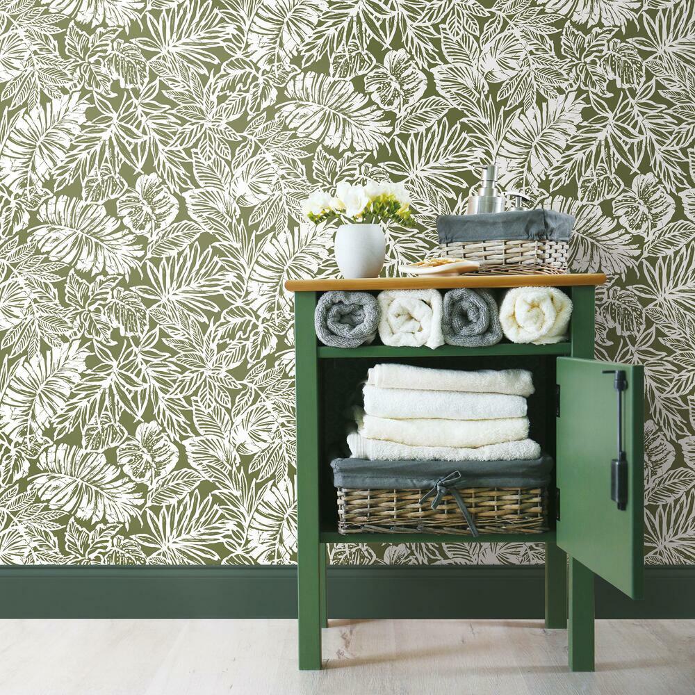 Tropical Leaf Peel and Stick Wallpaper Peel and Stick Wallpaper RoomMates   