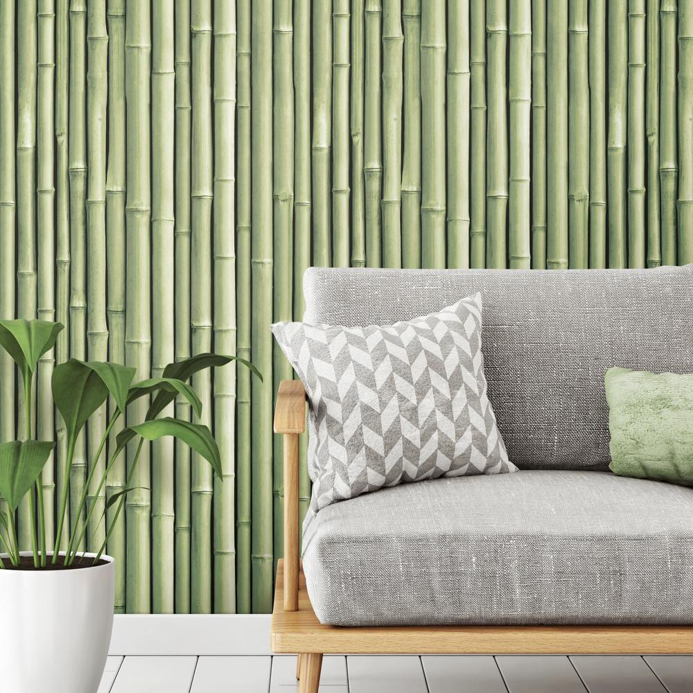 Bamboo Wallpaper Contact Paper Peel and Stick Self Adhesive Removable Green