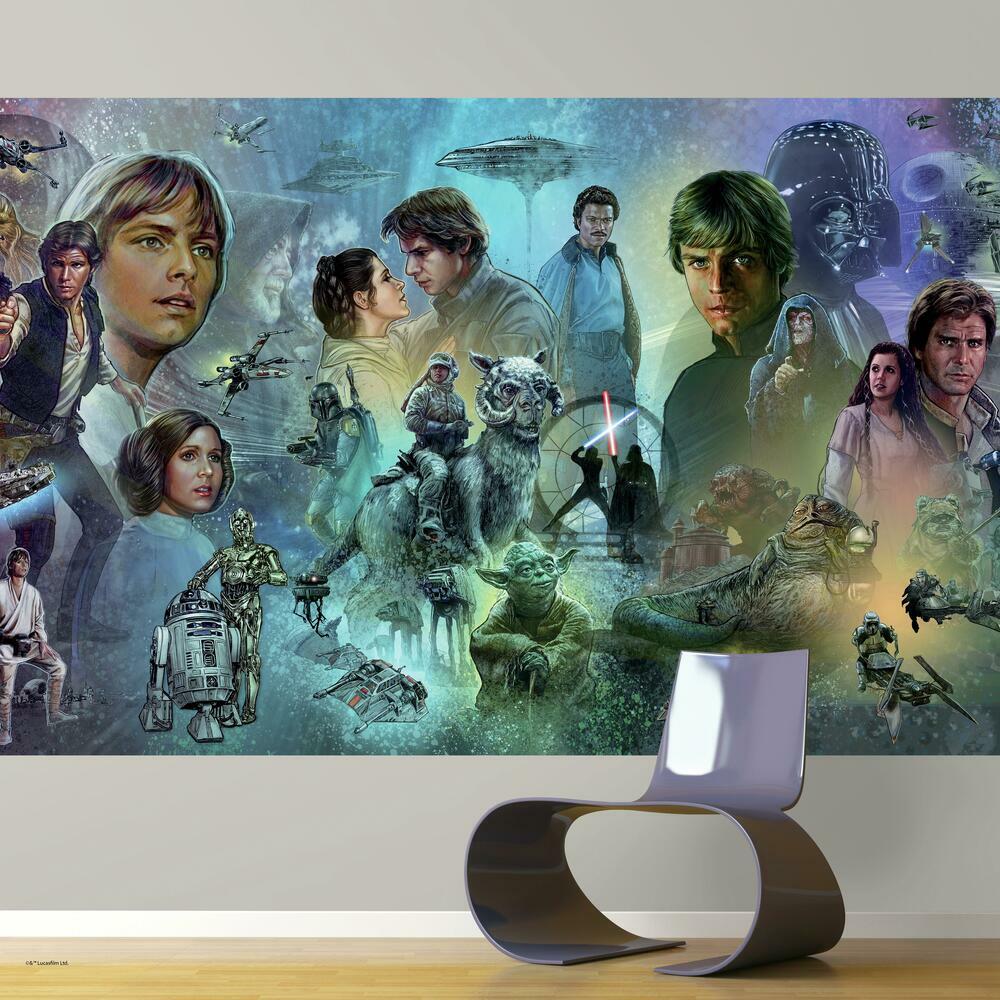 Star Wars Original Trilogy Peel and Stick Mural Wall Murals RoomMates   
