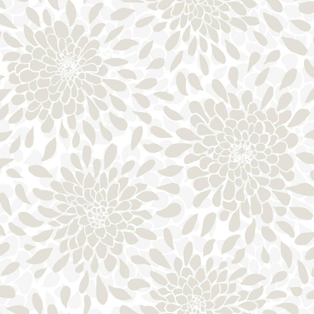 Toss the Bouquet Peel and Stick Wallpaper with Metallic Inks Peel and Stick Wallpaper RoomMates Roll Beige 