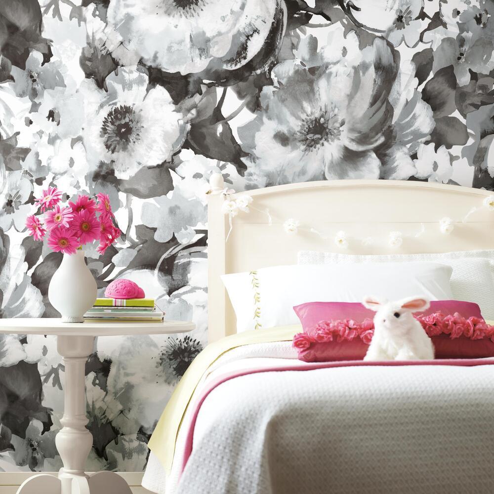 Watercolor Floral Peel and Stick Wallpaper Mural Wall Murals RoomMates   