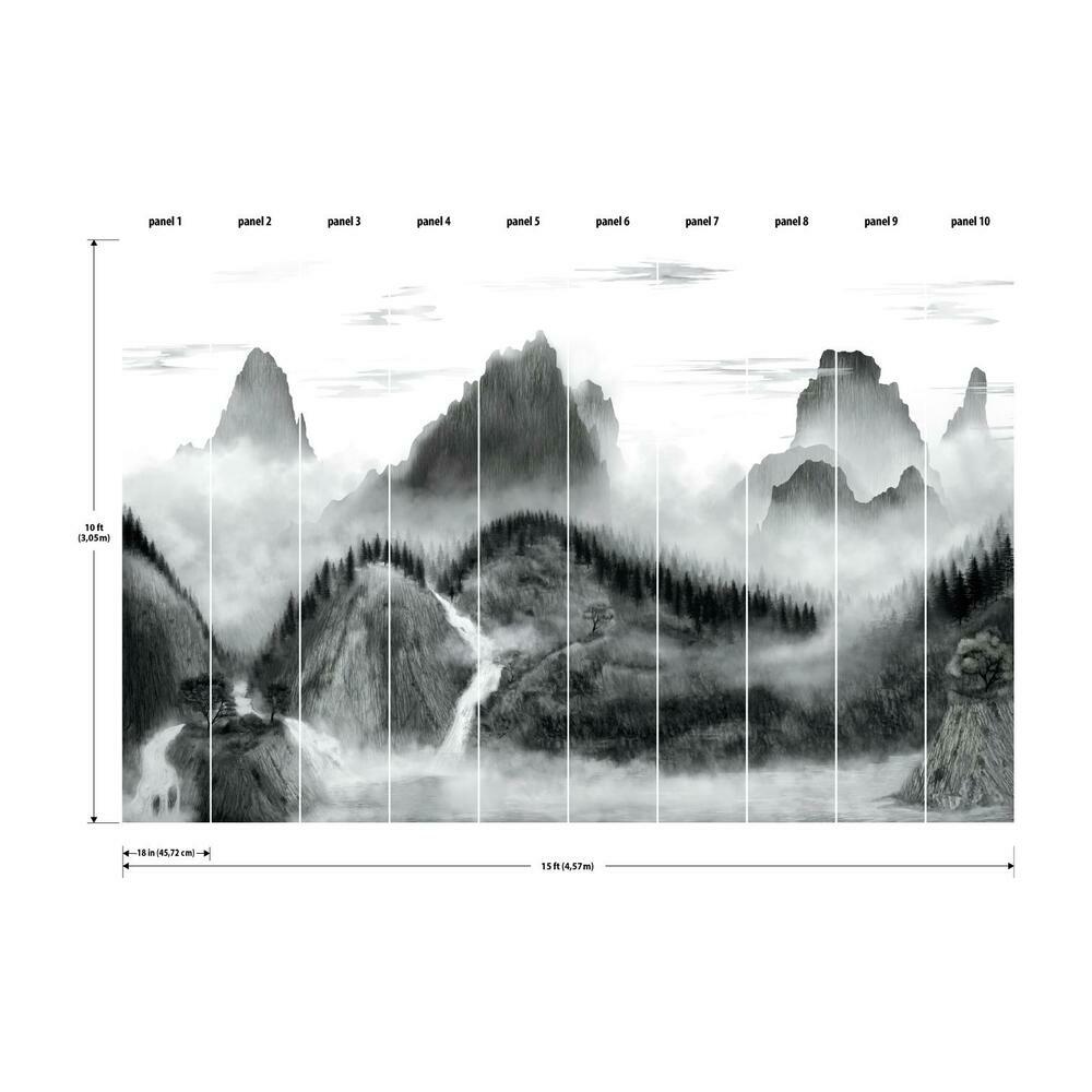 Majestic Mountains Peel and Stick Wallpaper Mural Wall Murals RoomMates   