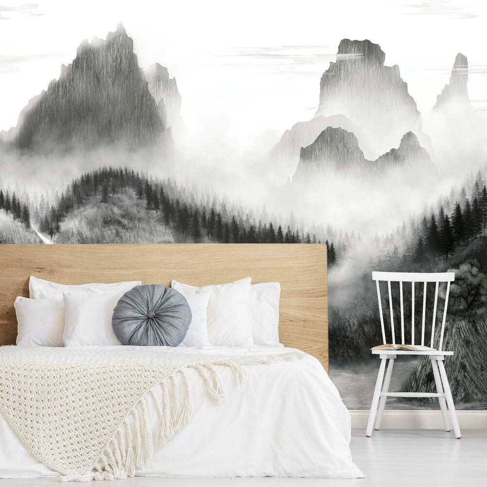 Majestic Mountains Peel and Stick Wallpaper Mural Wall Murals RoomMates   
