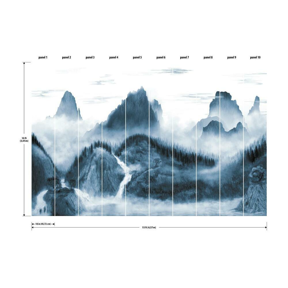 Majestic Mountains Peel and Stick Wallpaper Mural Wall Murals RoomMates   