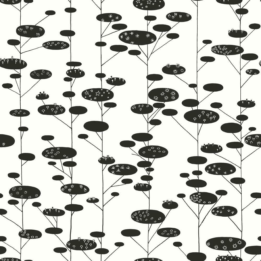 Retro Trees Peel and Stick Wallpaper Peel and Stick Wallpaper RoomMates Roll  