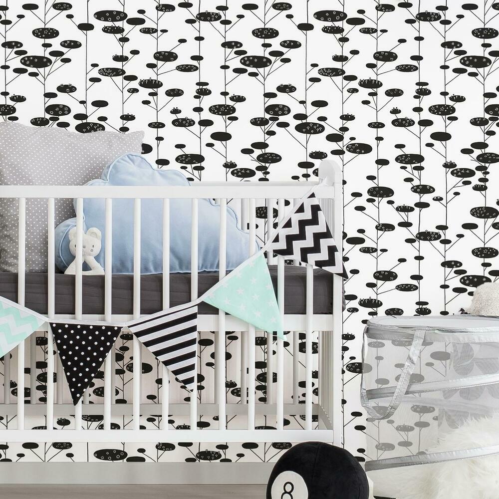 Retro Trees Peel and Stick Wallpaper Peel and Stick Wallpaper RoomMates   