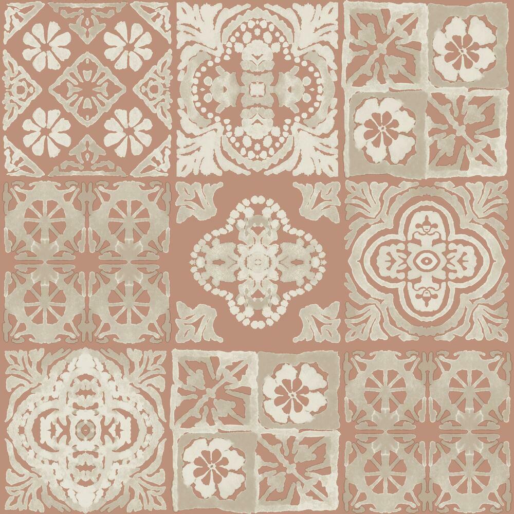 Marrakesh Tile Peel and Stick Wallpaper Peel and Stick Wallpaper RoomMates Roll Red 