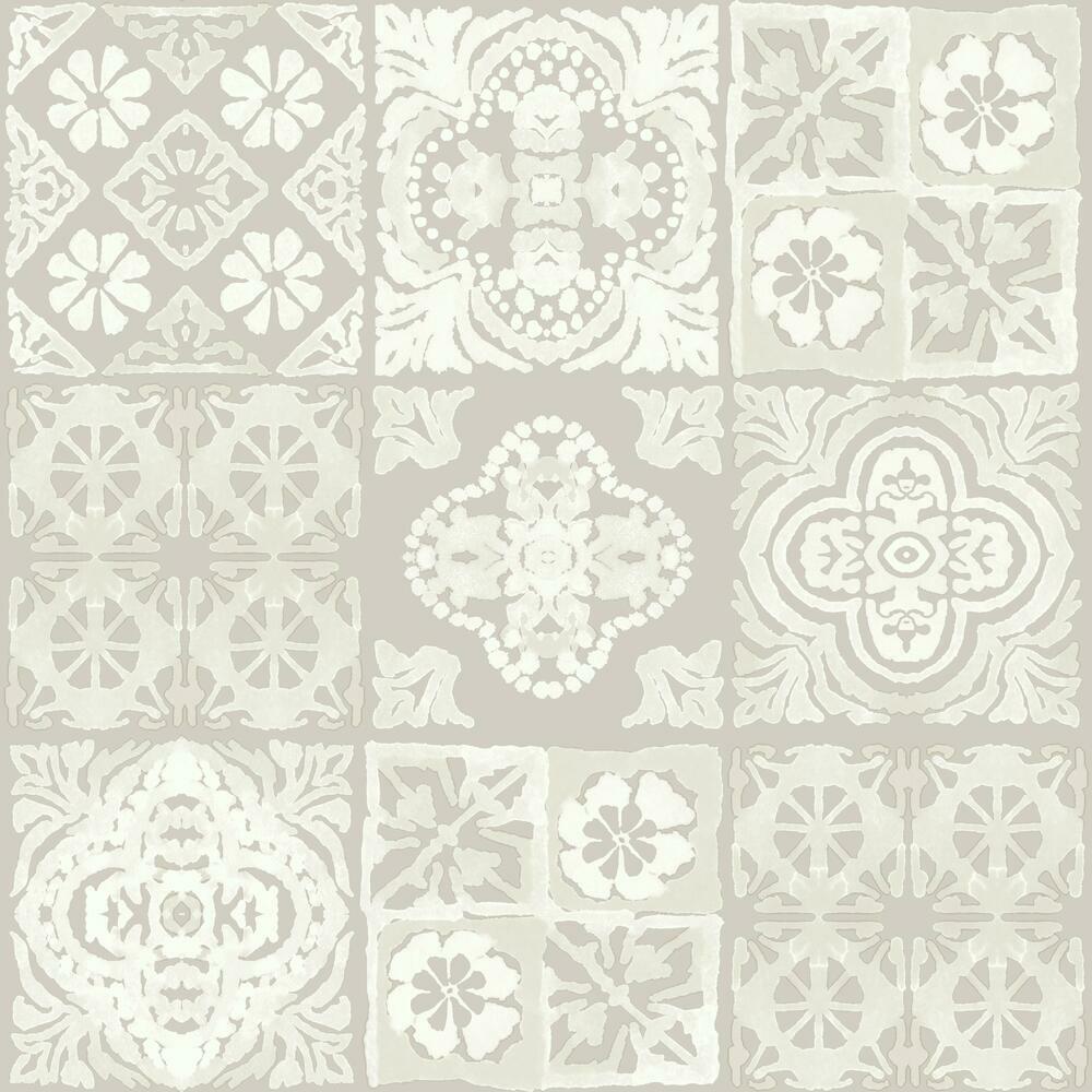 Marrakesh Tile Peel and Stick Wallpaper Peel and Stick Wallpaper RoomMates Roll Tan 