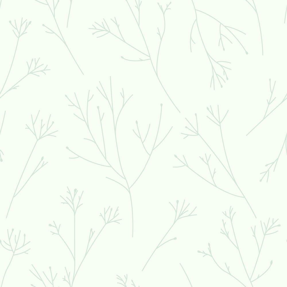 Twigs Peel and Stick Wallpaper Peel and Stick Wallpaper RoomMates Roll Mint 