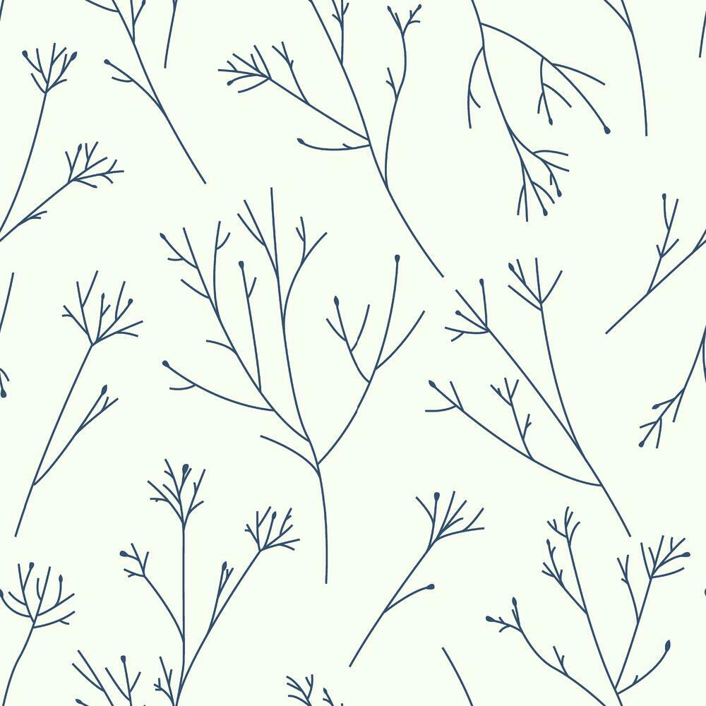 Twigs Peel and Stick Wallpaper Peel and Stick Wallpaper RoomMates Roll Navy 
