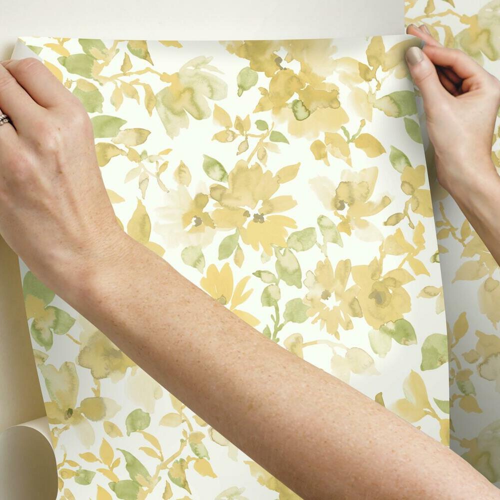 Watercolor Floral Peel and Stick Wallpaper Peel and Stick Wallpaper RoomMates   