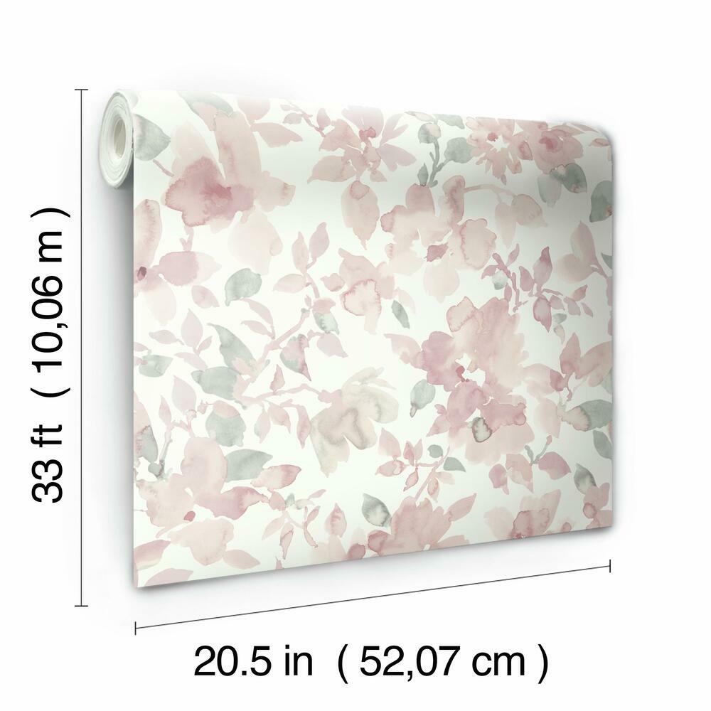 Watercolor Floral Peel and Stick Wallpaper Peel and Stick Wallpaper RoomMates   