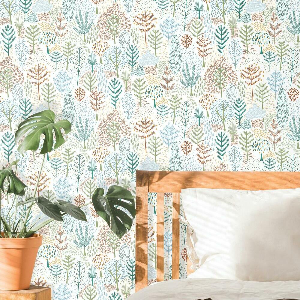 Folklore Trees Peel and Stick Wallpaper Peel and Stick Wallpaper RoomMates   