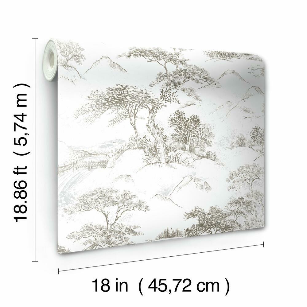 Oriental Toile Peel and Stick Wallpaper Peel and Stick Wallpaper RoomMates   