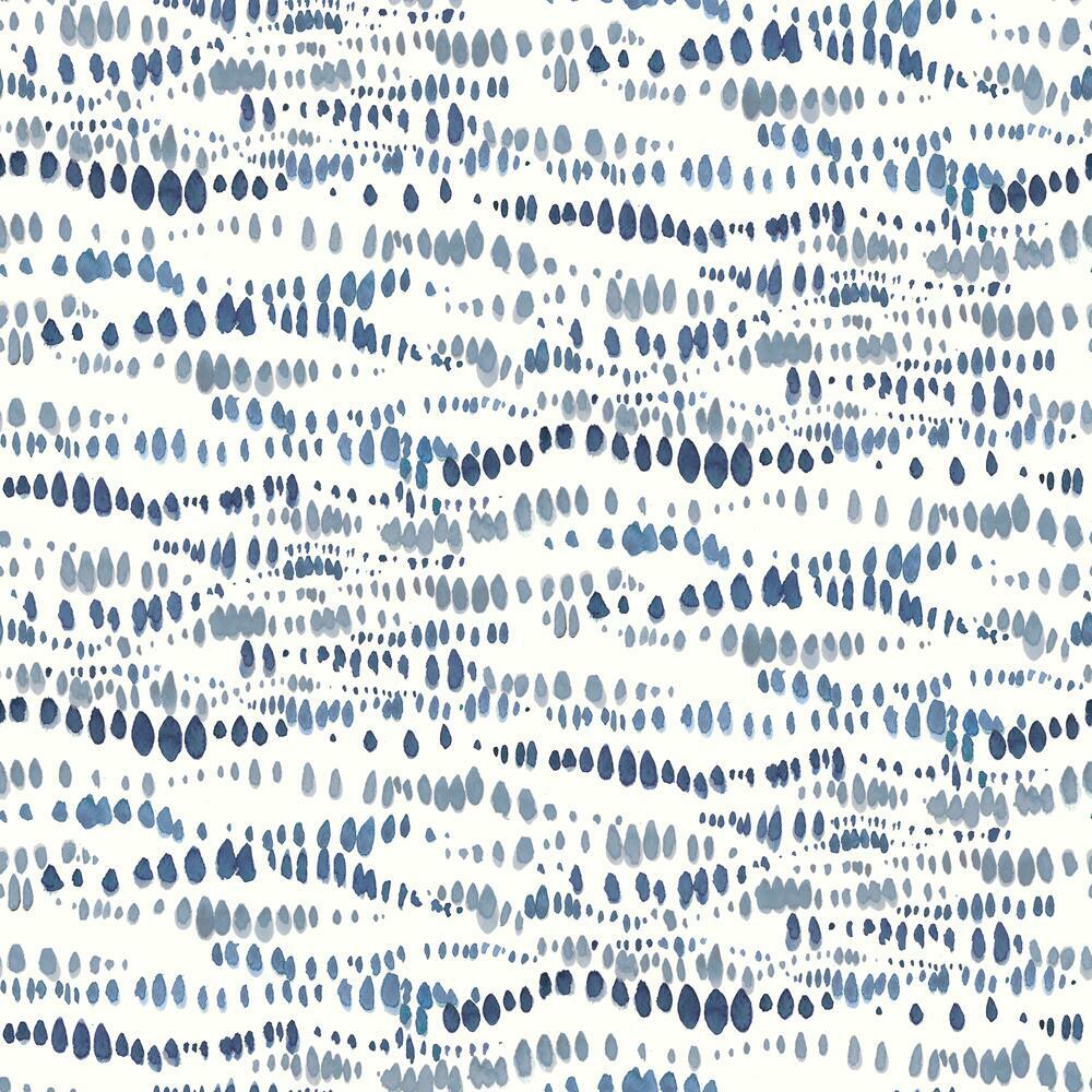 Lisa Audit Dotted Line Peel and Stick Wallpaper Peel and Stick Wallpaper RoomMates Roll Navy 