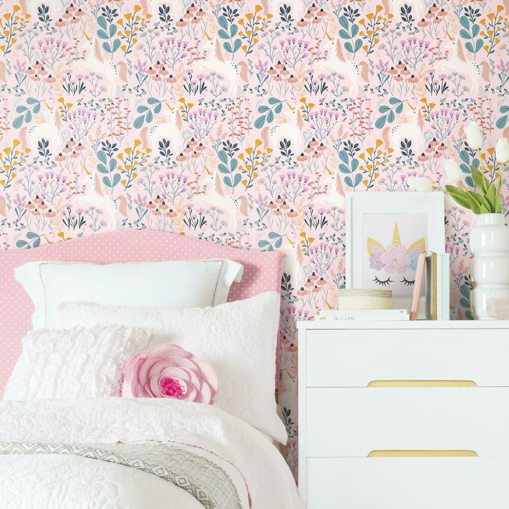 Clara Jean Unicorn Paradise Peel & Stick Wallpaper Peel and Stick Wallpaper RoomMates   
