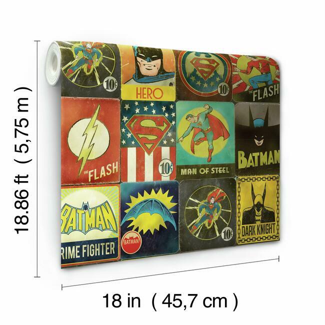 Vintage Justice League Peel And Stick Wallpaper Peel and Stick Wallpaper RoomMates   
