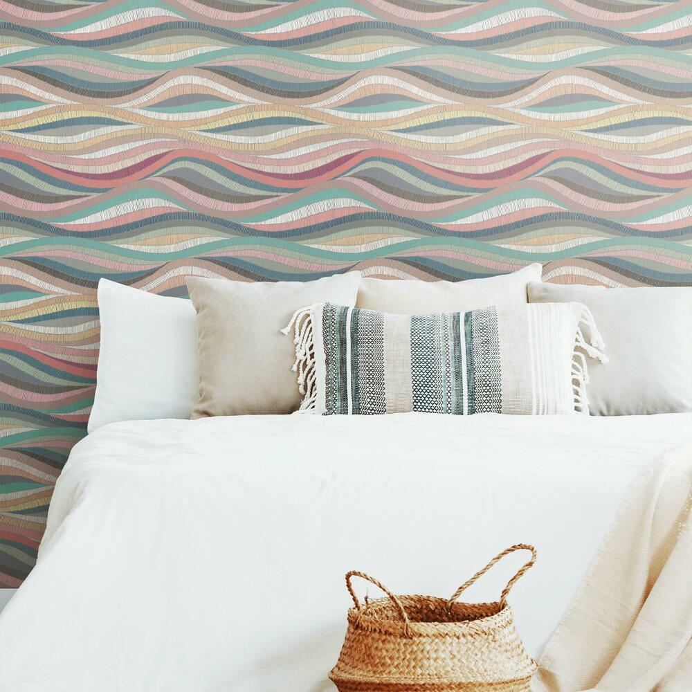 Mosaic Waves Peel and Stick Wallpaper Peel and Stick Wallpaper RoomMates   