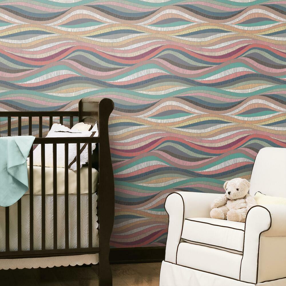 Mosaic Waves Peel and Stick Wallpaper Peel and Stick Wallpaper RoomMates   